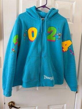 Disney Teal 2024 Graphic Zip-Up Hoodie